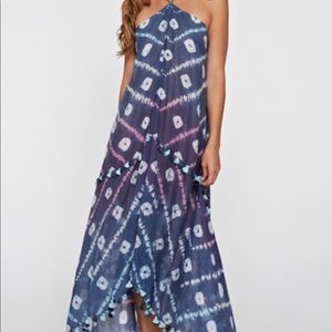 SOLD!Printed Flowy Maxi Dress with Tassels detail!
